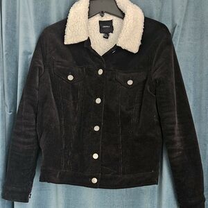 Forever 21 Fleece-Lined Corduroy Jacket with Sherpa Collar